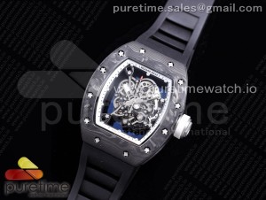 RM055 NTPT KVF Best Edition Skeleton Dial White Crown on Black Rubber Strap MIYOTA8215 V3