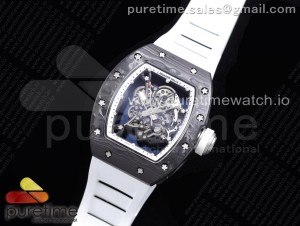 RM055 NTPT KVF Best Edition Skeleton Dial White Crown on White Rubber Strap MIYOTA8215 V3