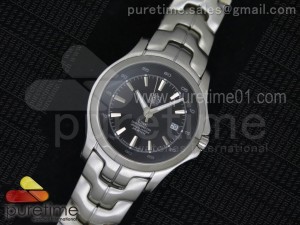 Link SS Polished Bezel Black Dial on SS Bracelet Jap Quartz