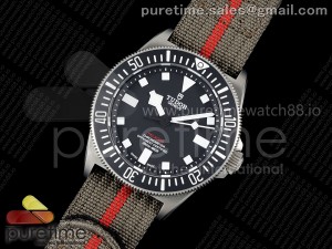 Pelagos FXD Titanium m25717n M+F 1:1 Best Edition Black Dial on Gray Nylon Strap 8N24