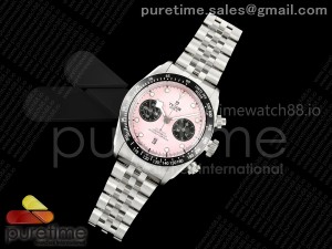 Black Bay Chrono SS BLSF 1:1 Best Edition Pink Dial on Jubilee Strap A7750