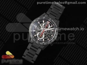 Calibre Heuer 01 Chrono 43mm Ceramic VSF 1:1 Best Edition Skeleton Dial on Ceramic Bracelet A1887