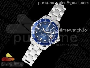 Aquaracer Calibre 5 41.5mm TARF 1:1 Best Edition Blue Dial Blue Bezel on SS Bracelet SW200