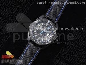 Aquaracer Calibre 5 PVD 41mm TARF 1:1 Best Edition Carbon/Blue Dial on Black Nylon Strap SW200