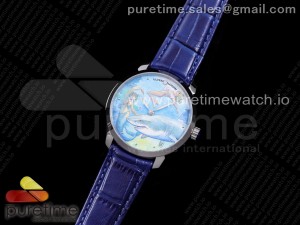 Ulysse Nardin Classico Manufacture Manara SS FKF Best Edition Style3 on Blue Leather Strap A2892