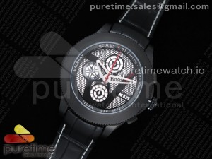 Valbray Oculus V01 Chrono PVD White Dial on Black Leather Strap A7750