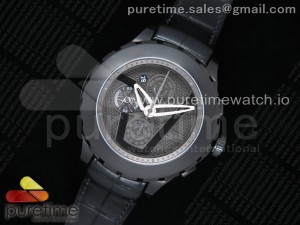 Valbray Oculus V01 Chrono PVD Gray Dial on Black Leather Strap A7750