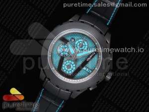 Valbray Oculus V01 Chrono PVD Blue Dial on Black Leather Strap A7750