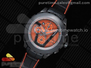 Valbray Oculus V01 Chrono PVD Orange Dial on Black Leather Strap A7750