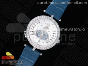 Lady Arpels Ballerine Enchantée SS White Dial on Blue Leather Strap Jap Quartz