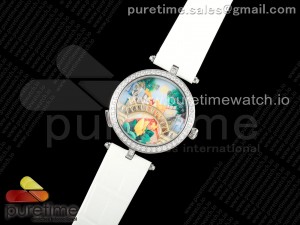 Pont des Amoureux 38mm SS 5GF Best Edition Garden Dial on White Leather Strap Quartz