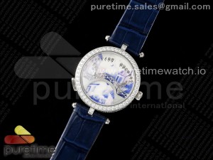 Pont des Amoureux 38mm SS 5GF Best Edition Blue House Dial on Blue Leather Strap Quartz