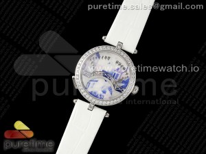 Pont des Amoureux 38mm SS 5GF Best Edition Blue House Dial on White Leather Strap Quartz