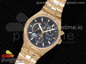 Overseas Dual Time Power Reserve YG TWA Best Edition Black Dial on YG Bracelet A1222