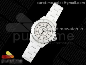 J13 38mm HTF 1:1 Best Edition White Korea Ceramic White Dial Black Markers on Bracelet A2892