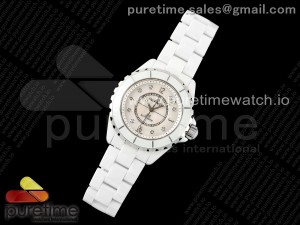 J13 38mm HTF 1:1 Best Edition White Korea Ceramic White MOP Diamonds Dial on Bracelet A2892