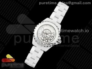 J13 33mm HTF 1:1 Best Edition White Korea Ceramic White Numeral Dial on Bracelet Swiss Quartz