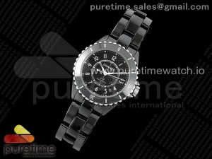 J13 38mm HTF 1:1 Best Edition Black Korea Ceramic Black Dial White Markers on Bracelet A12.1