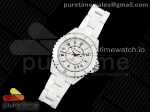 J13 38mm HTF 1:1 Best Edition White Korea Ceramic White Dial Black Markers on Bracelet A12.1