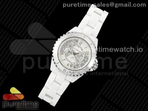 J13 38mm HTF 1:1 Best Edition White Korea Ceramic White Textured Dial&Bezel on Bracelet A12.1