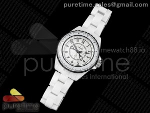 J13 33mm HTF 1:1 Best Edition White Korea Ceramic White Scissors Dial on Bracelet ETA Quartz