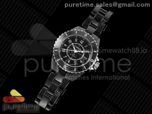 J13 33mm HTF 1:1 Best Edition Black Korea Ceramic Black Dial White Markers on Bracelet  A12.2