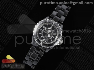 J13 38mm HTF 1:1 Best Edition Black Korea Ceramic Coco Dial on Bracelet A2892