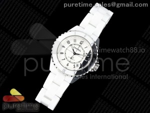 J13 38mm HTF 1:1 Best Edition White/Black Korea Ceramic White Dial on Bracelet A12.2