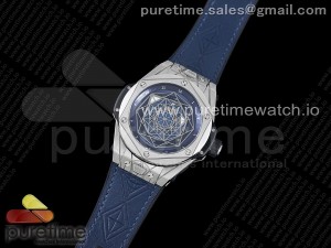 Big Bang Unico Sang Bleu Titanium HRF Blue Dial on Blue Gummy Strap HUB1213