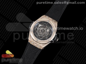 Big Bang Unico Sang Bleu RG Plated Titanium HRF Black Dial on Black Gummy Strap HUB1213