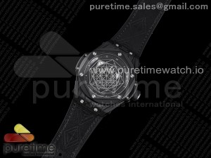 Big Bang Unico Sang Bleu PVD Plated Titanium HRF Black Dial on Black Gummy Strap HUB1213