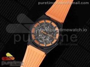 Defy Classic PVD LF 1:1 Best Edition Skeleton Orange Dial on Orange Rubber Strap A2892 V2