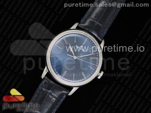 Elite Classic 42 SS Blue Dial on Black Leather Strap MIYOTA 9015