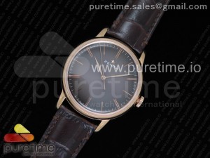 Elite Classic 42 RG Gray Dial on Brown Leather Strap MIYOTA 9015