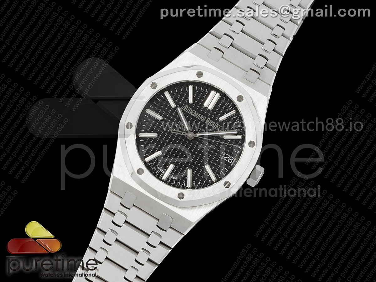 Royal Oak 41mm 15510 50 Anniversary SS IPF 1 1 Best Edition Black Dial on SS Bracelet SA4302 Super Clone Audemars Piguet Watch Brands