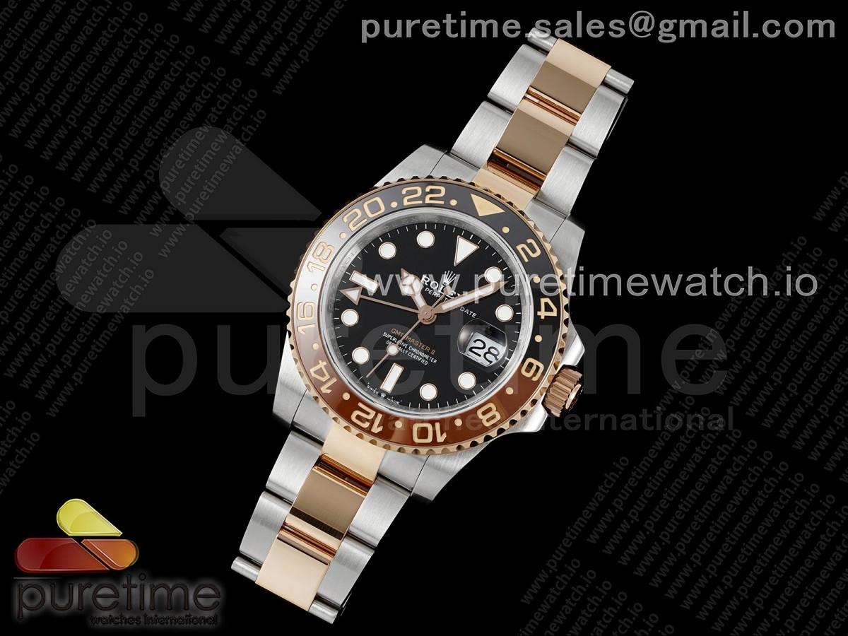 GMT Master II 126715 CHNR 904L QF 1 1 Best Edition on SS RG Bracelet SH3285 CHS