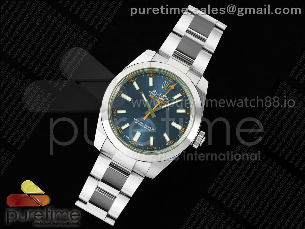 Milgauss 116400GV VSF 1 1 Best Edition 904L Steel Blue Dial on SS Bracelet VS3131